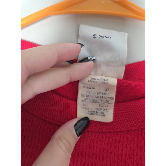 Vintage Disney Mickey Mouse Nightshirt One Size Red Good Night Long Sleeve - Picture 3 of 4